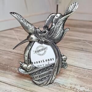 Hobby Lobby New Arrival Stork Picture Frame Holds 1.58 X 2" Photo Silvertone